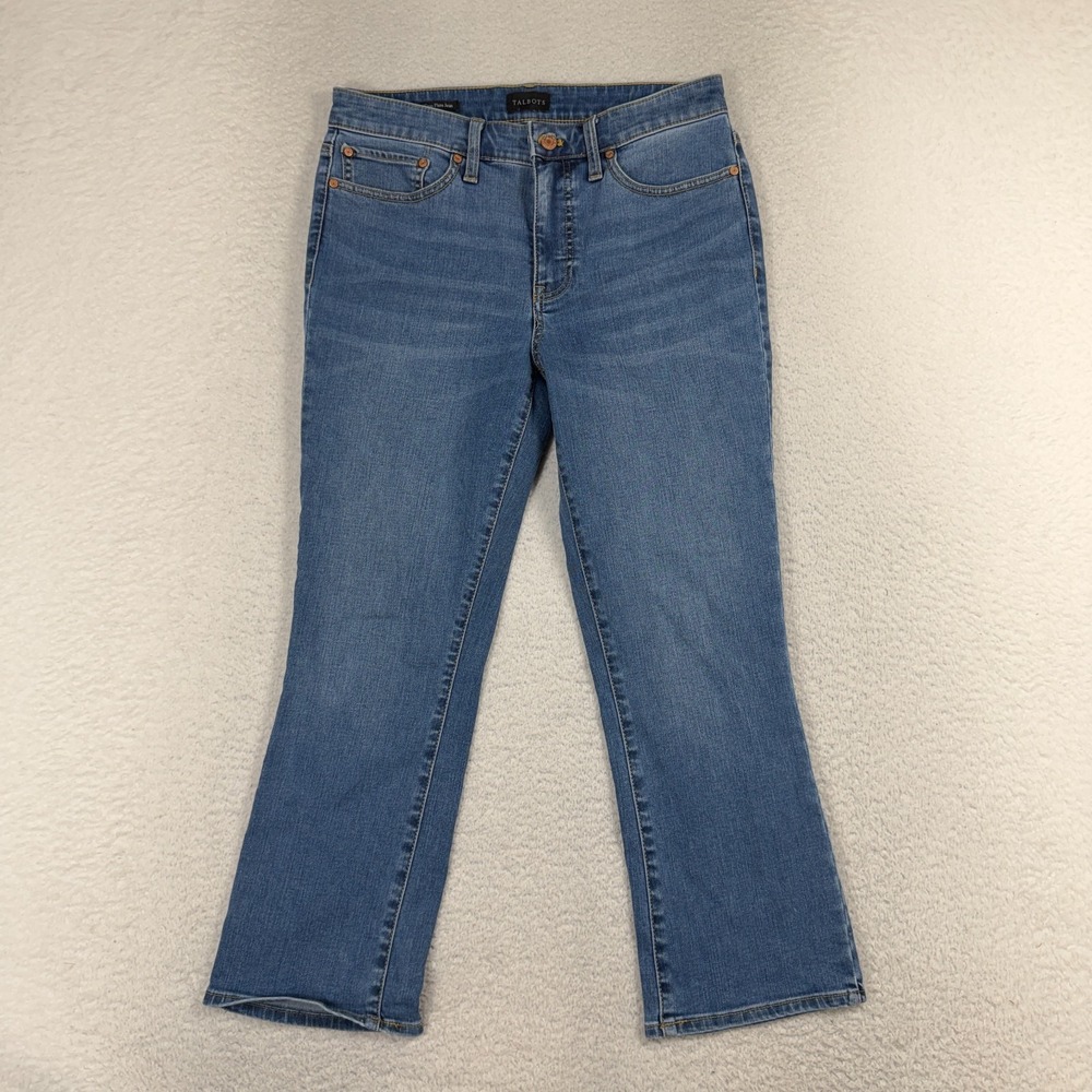 Talbots Jeans Womens 6 (29x23.5) Jeans Crop Flared Stretch Mid Rise Blue Denim